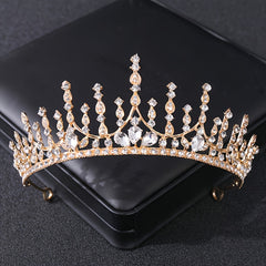Vintage Silver Crown Bridal Headpiece Crystal Wedding Crown