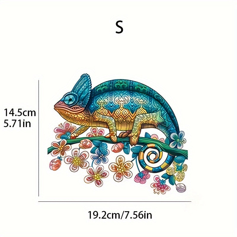 3D Chameleon Wooden Puzzle Model Assembly 4mm Thickness