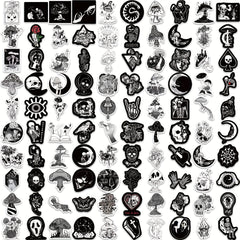 200 Pcs Gothic Pattern Luggage Stickers Punk Stickers Travel Accessories