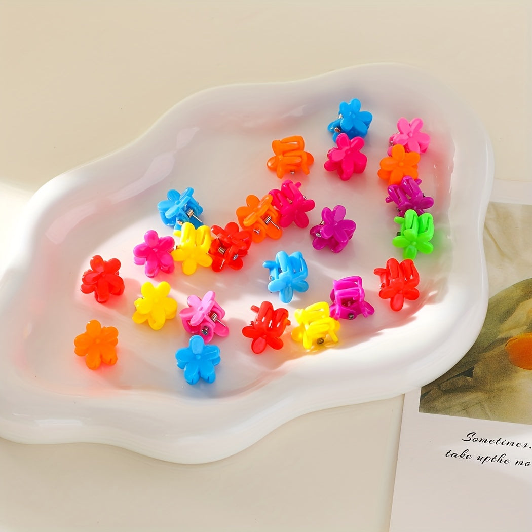 30pcs Baby Girls Flowers Shaped Claw Clips Hair Accessories