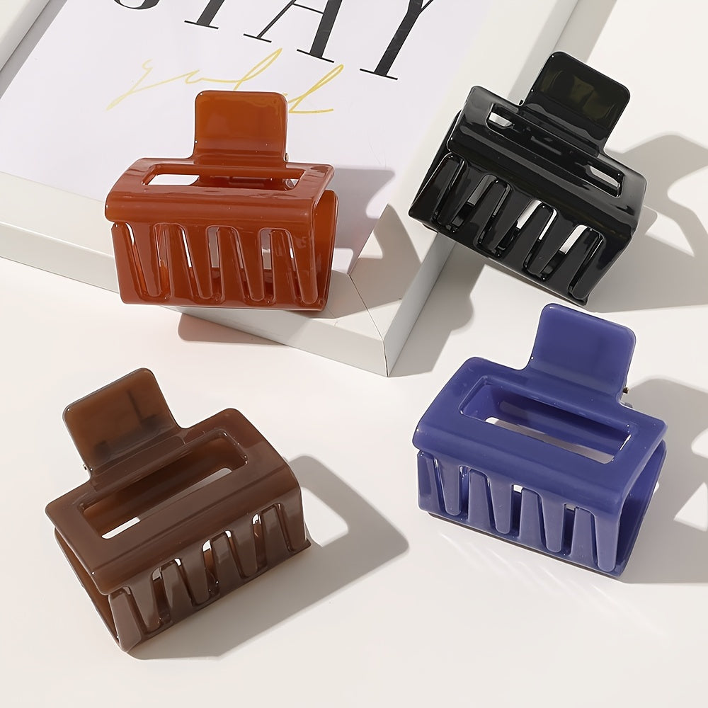 Matte Rectangle Small Hair Claw Clips