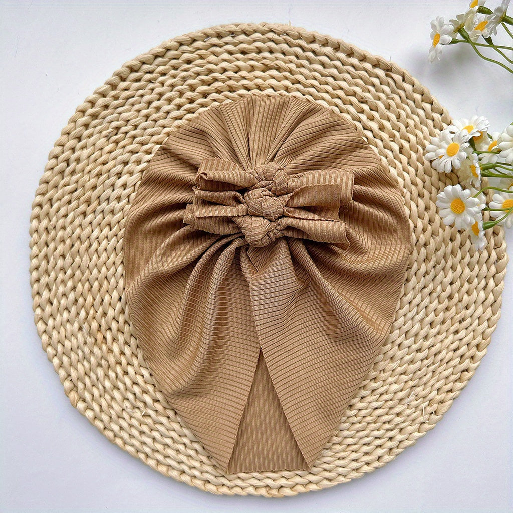 Soft Elastic Strip Flower Baby Hat With Kelp Knot Hat For Girl