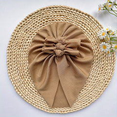 Soft Elastic Strip Flower Baby Hat With Kelp Knot Hat For Girl