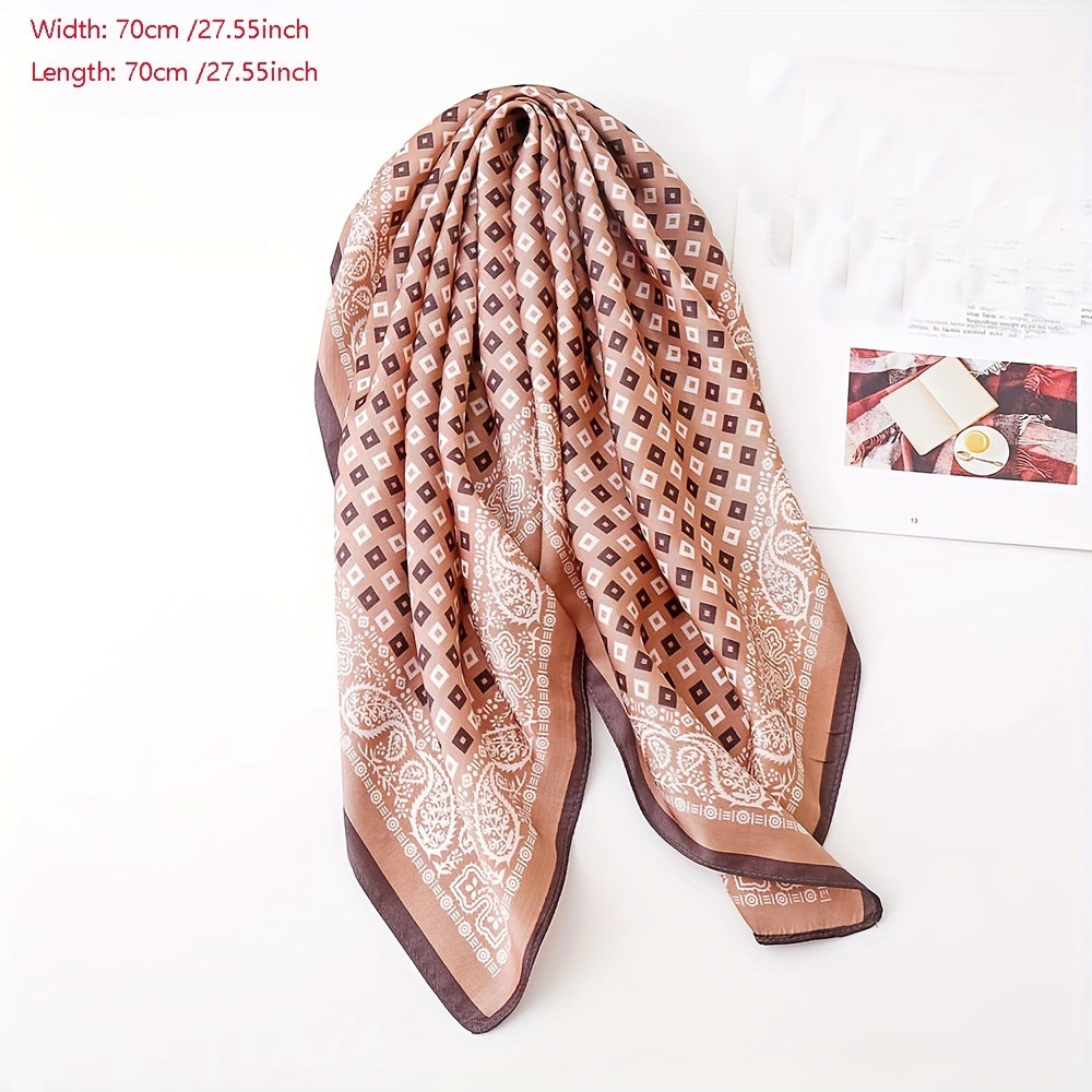 Paisley Geometric Print Shawl Bandana Square Scarf For Women