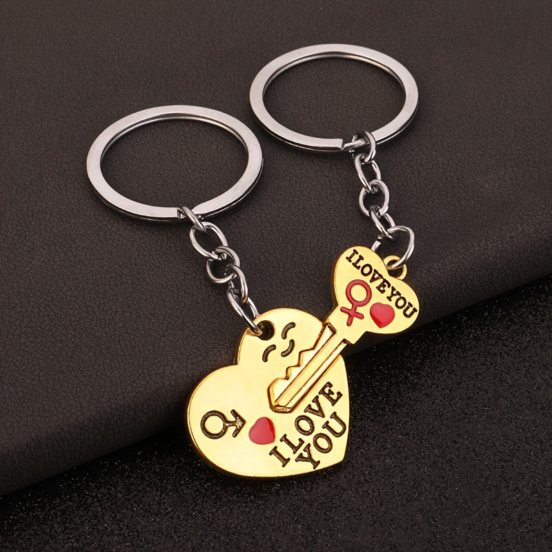 Key To My Heart Couple Keychain Pendant Decoration for Keys Backpacks Wallets