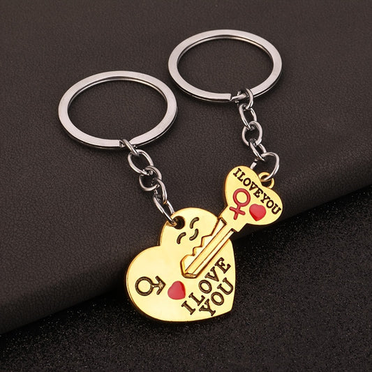 Key To My Heart Couple Keychain Pendant Decoration for Keys Backpacks Wallets