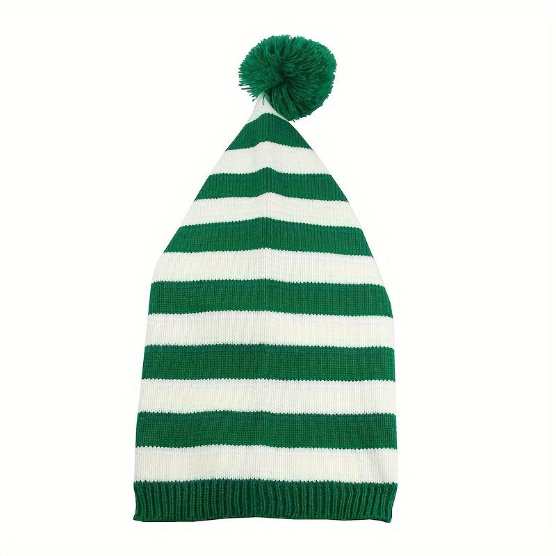 Christmas Knitted Hat Santa Red And Green Crochet Christmas Necessities