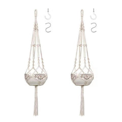2pc Guno Macrame Plant Hanger - Indoor Hanging Basket & Flower Pot Holder