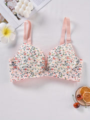 Floral Print Push Up Bra Women's Lingerie