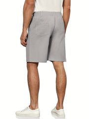 Classic Comfy Shorts Men's Casual Solid Waist Drawstring Shorts