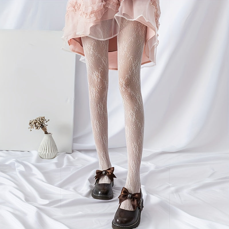 Jacquard Fishnet Tights High Waist Mesh Pantyhose Stockings