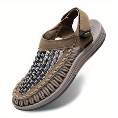 Men's Mesh Knitted Closed Toe Sandals Durable Non Slip Outdoor Sandals