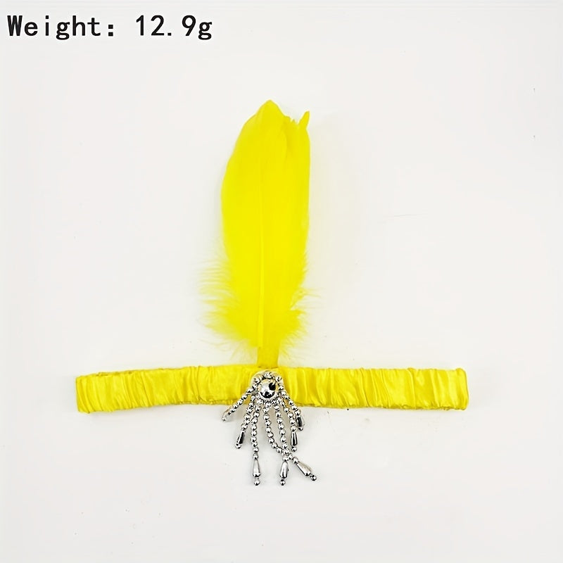 Yellow Feather Headband for Holiday Party