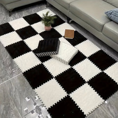 12pcs Mosaic Carpet Set Plush Mats for Bedroom Living Room Kitchen Bathroom