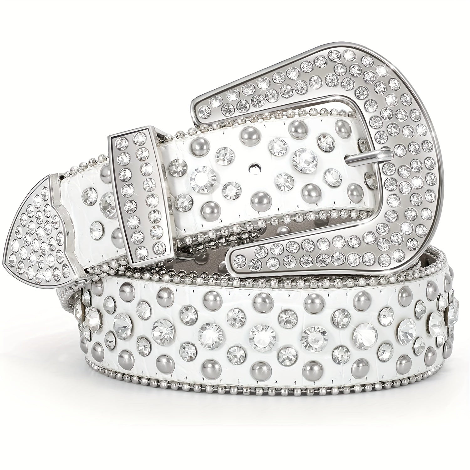 Sparkle Studded Rhinestone Cowboy Belt for Jeans Dress