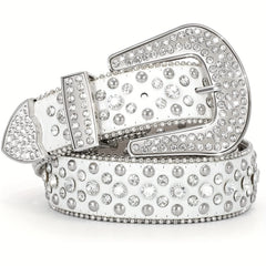 Sparkle Studded Rhinestone Cowboy Belt for Jeans Dress