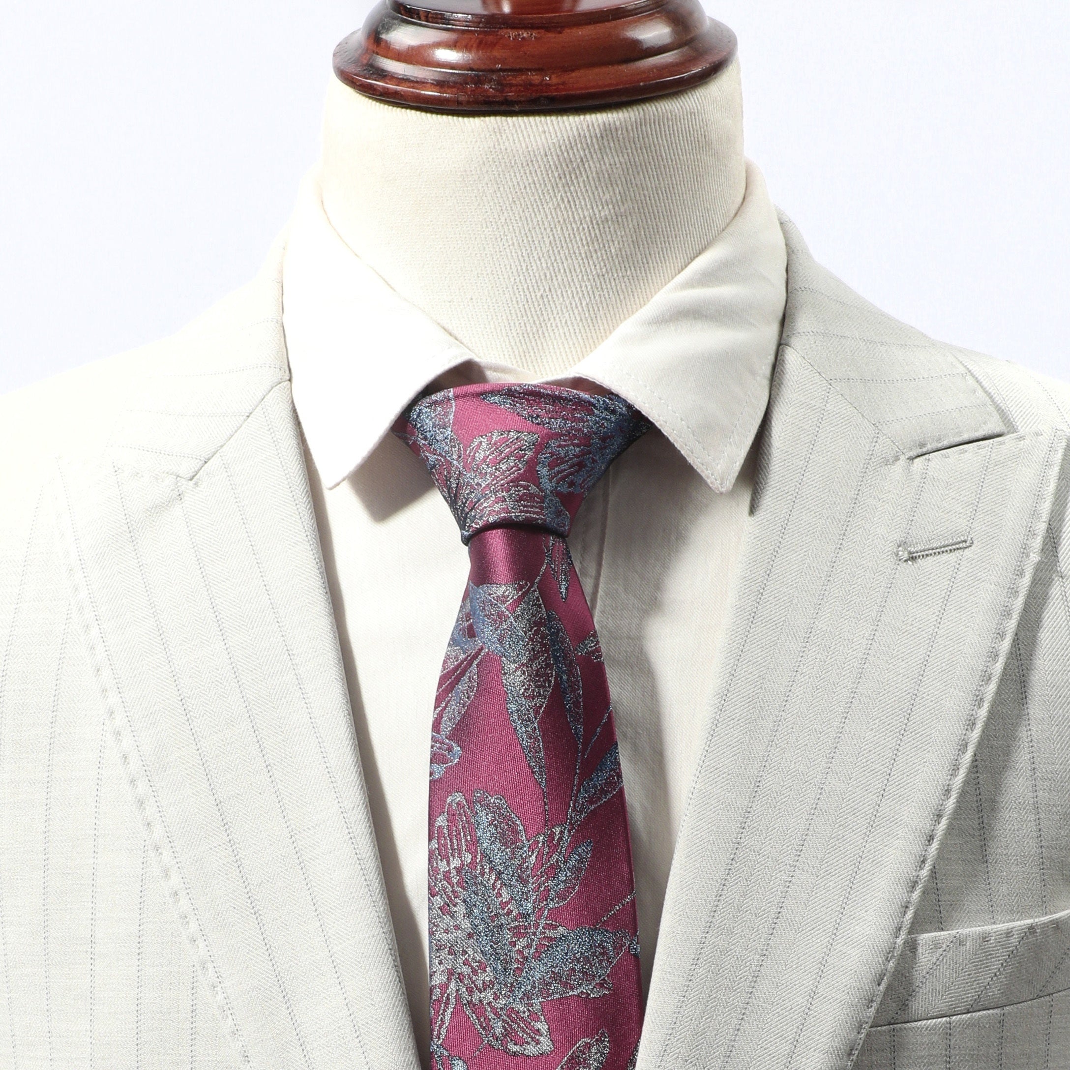 Polyester Leaf Flower Necktie Casual Tie For Men