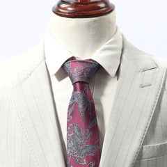 Polyester Leaf Flower Necktie Casual Tie For Men