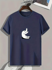 Cartoon Print Men's Comfy T-shirt Graphic Tee Men's Summer Outdoor