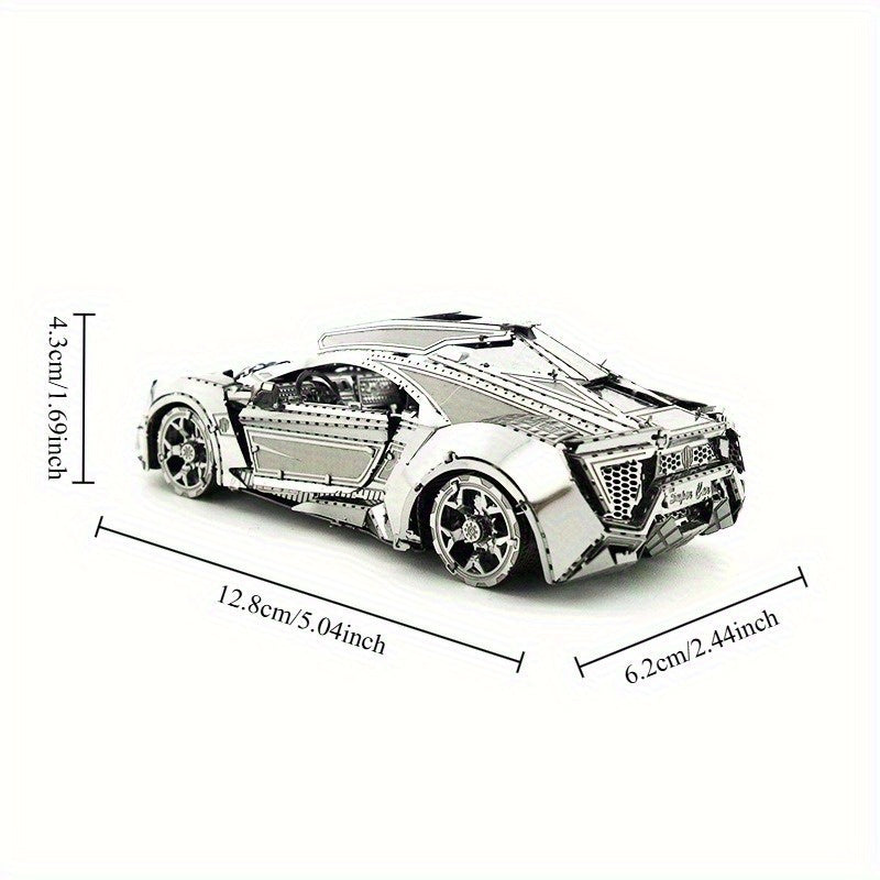 3D Car Metal Model Puzzle for Adults - DIY 3D Metallic Kit for Home Decor