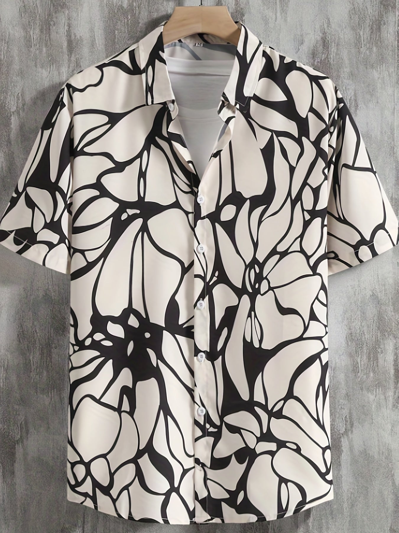 Hawaii Tropical Leaf Graphic Print Men's Casual Top Shirt