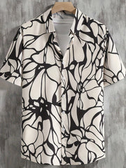 Hawaii Tropical Leaf Graphic Print Men's Casual Top Shirt