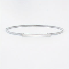 Boho Metal Buckleless Elastic Belt Women Thin Waist Belts