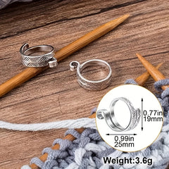 Adjustable Crochet Tension Ring Open Yarn Guide Finger Clip