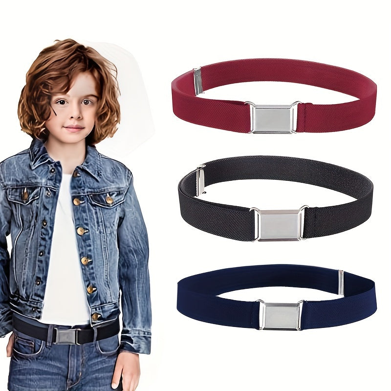 2 Pack Kids Magnetic Belt Elastic Easy Buckle