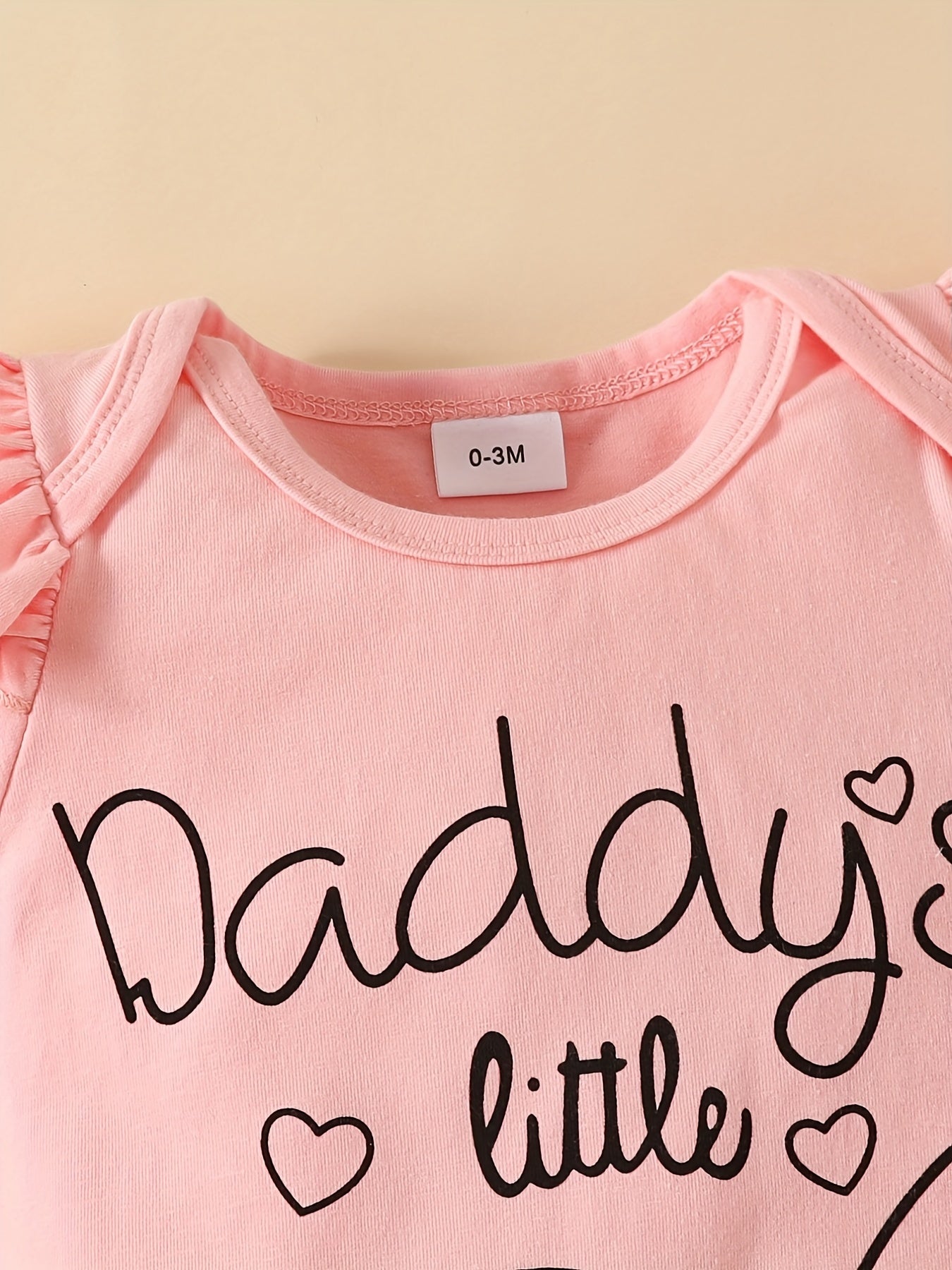 3pcs Baby Girls Daddy's Little Girl Short Sleeve Onesie & Floral Pants