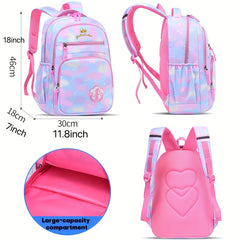 Princess School Backpack Lightweight Waterproof Large Capacity