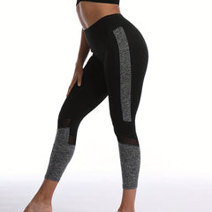 Mesh Sweat-Wicking Yoga Leggings Butt Lifting Sports Pants