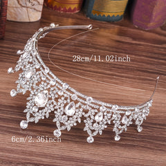 Crystal Tiara Headband for Bridal Wedding Party Prom Pageant Gothic Costumes