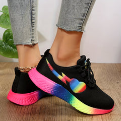 LGBT Pride Month Women's Sports Shoes Lace Up Running Sneakers