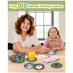 8pcs 5D Christmas Diamond Art Coaster Set for Family Decoration