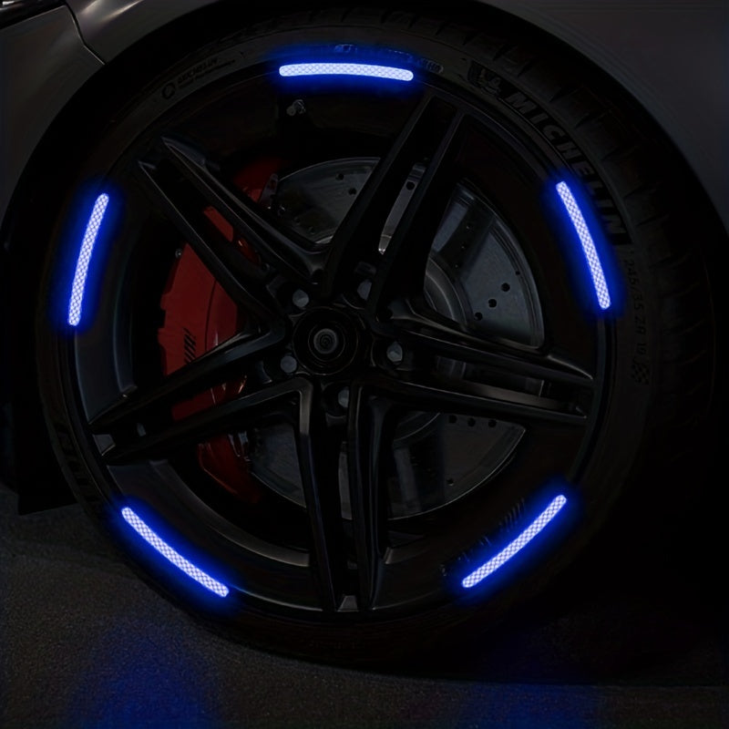 20pcs Car Wheel Hub Reflective Sticker Colorful Luminous Dark Decoration Stripe