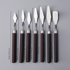 7pcs Stainless Steel Painting Spatula Set for Art Tools Cake Baking