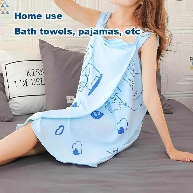 Microfiber Bath Towel Light Cartoon Pattern Beach Towel