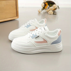 Women's Block Patchwork Non-slip Skate Shoes Thick Sole Platform Sneakers