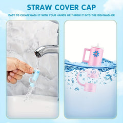6pcs Silicone Straw Tips Reusable Leakproof Straw Lids Cup Acces