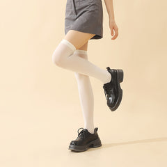 Solid Thigh High Socks All Match Over The Knee Socks Women's Stockings