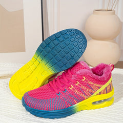 Women's Air Cushion Sole Sneakers Lace Up Round Toe Sport Shoes