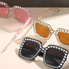 Rhinestone Square Sunglasses UV400 Sun Shades Glasses