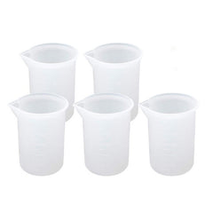 5pcs Silicone Measuring Cup Set 100ml Clear Graduated Epoxy Split Cup DIY Resin