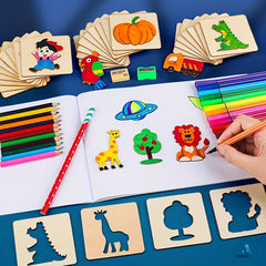 20pcs Wooden Drawing Template Set for Boys and Girls