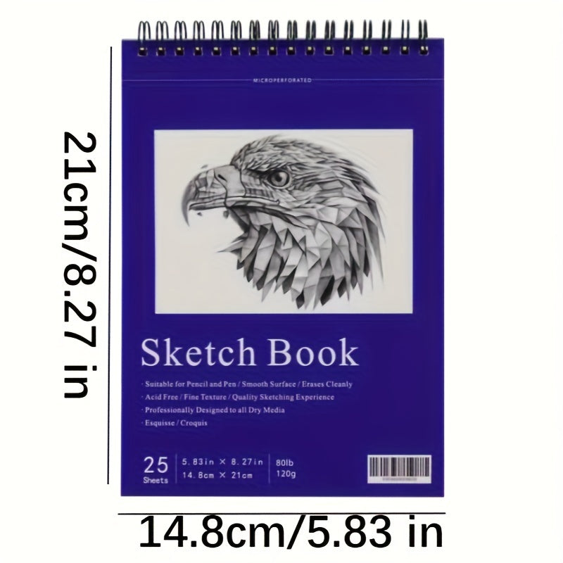 1pc Top Spiral Bound Sketch Pad 50 Sheets 120gsm Acid-Free Art Sketchbook