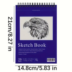 1pc Top Spiral Bound Sketch Pad 50 Sheets 120gsm Acid-Free Art Sketchbook