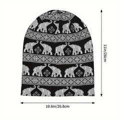Elephant Pattern Beanie Hats Cap For Men Women Skull Beanies Ski Cap