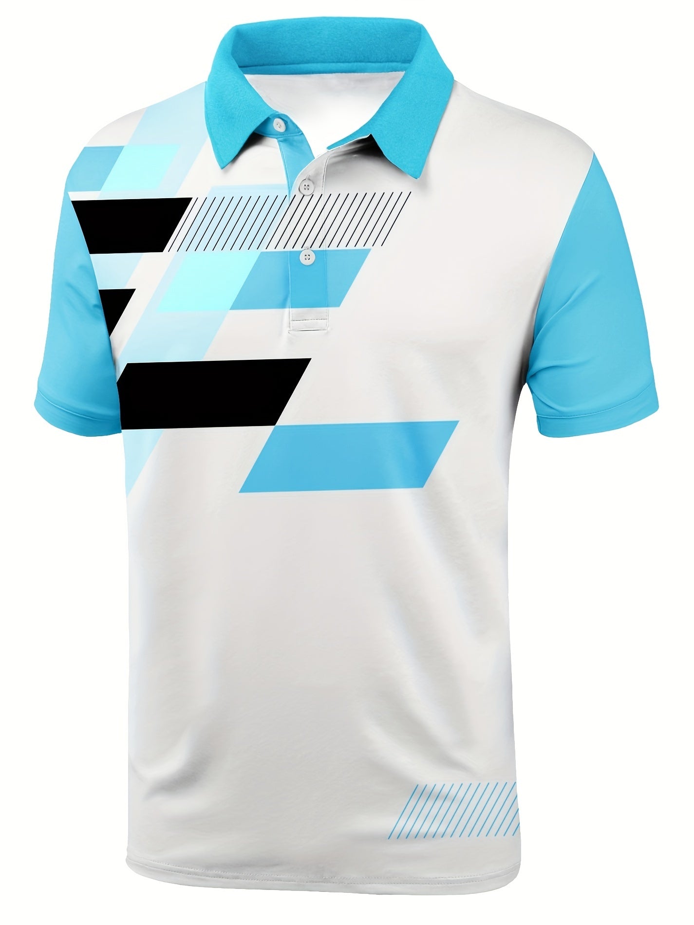 Men's Geometry Polo Shirt for Summer Outdoor Activities