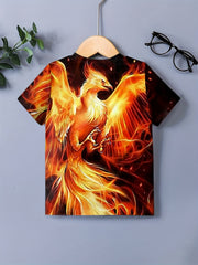 Phoenix Graphic T Shirt Boys 3D Print Breathable Stretchy Tee Summer Outdoor